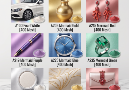 Heat resistant pearlescent pigment for powder coating